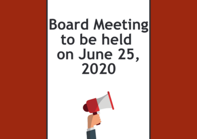Board Meeting to be held on June 25, 2020