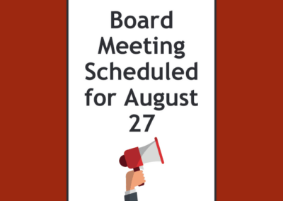 Board Meeting Scheduled for August 27, 2020