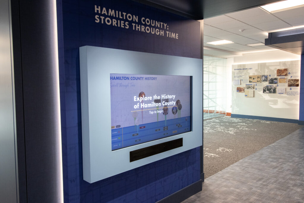 digital screen in museum exhibit