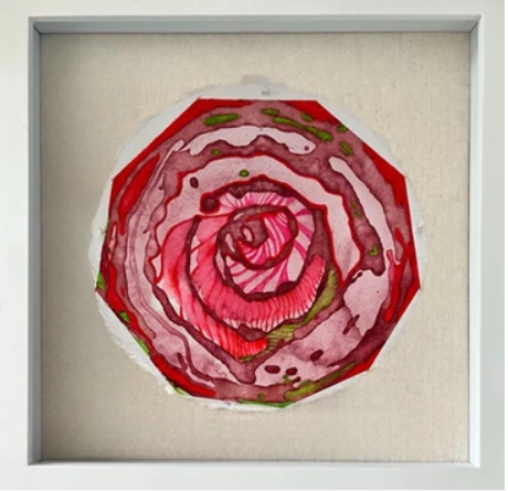 Art picturing indiana red rose