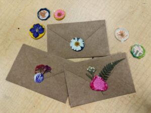 Wax seals on three brown envelopes