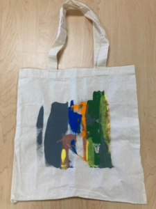 Painted tote bag