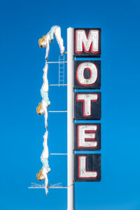 Motel sign with diver