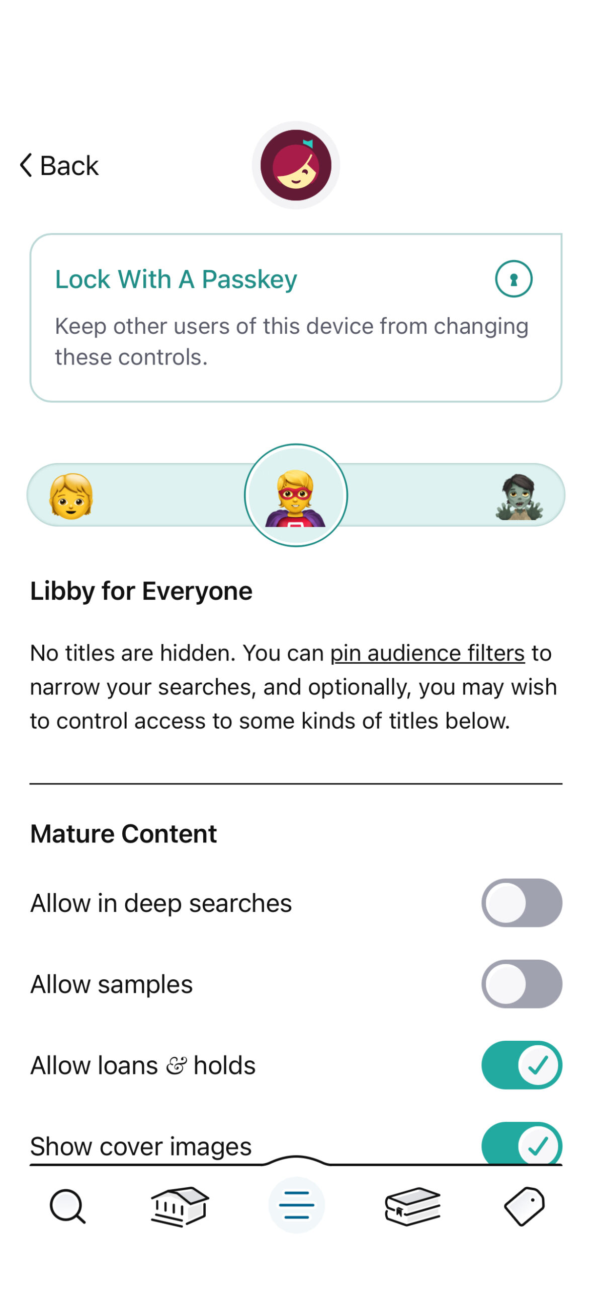 libby for everyone screen
