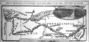 Map of Glidden Tour route