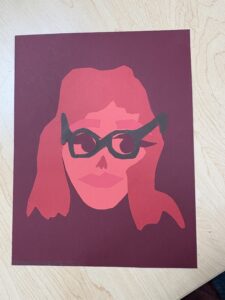 red paper self portrait