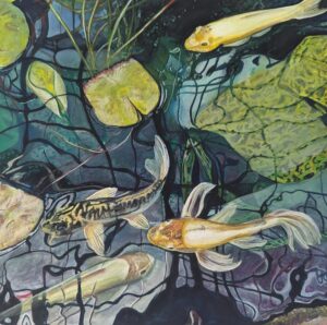 "Garfield Koi No.2," watercolor and gouache