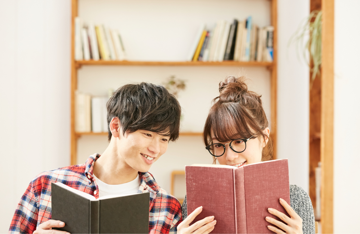 books we are thankful for man and woman reading books together