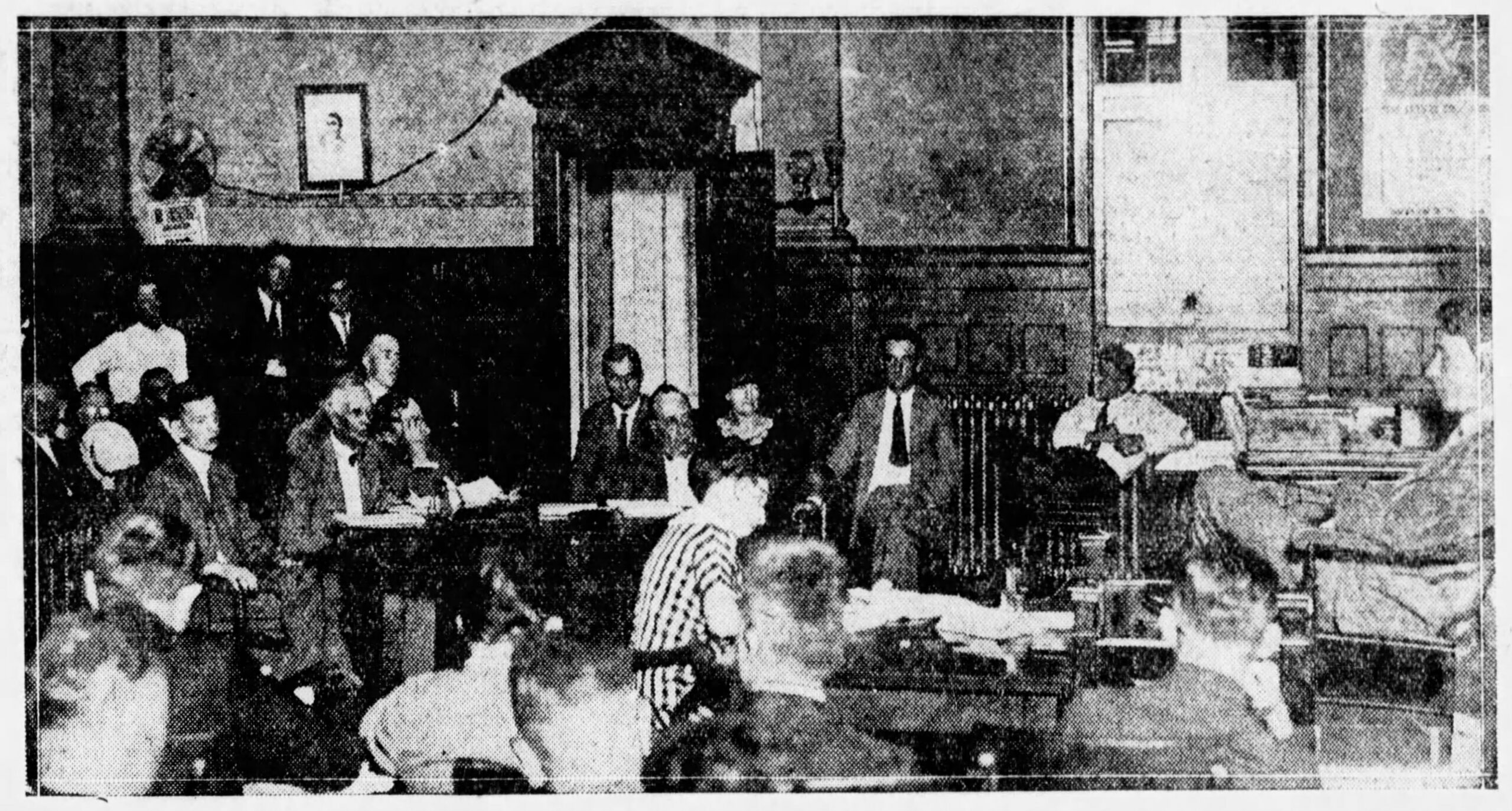 Photograph of the Stephenson Trial inside the Hamilton County Courthouse