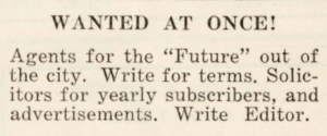 Job Openings Available at The Future, taken from the August edition