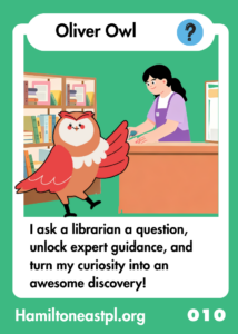 Trading card featuring owl