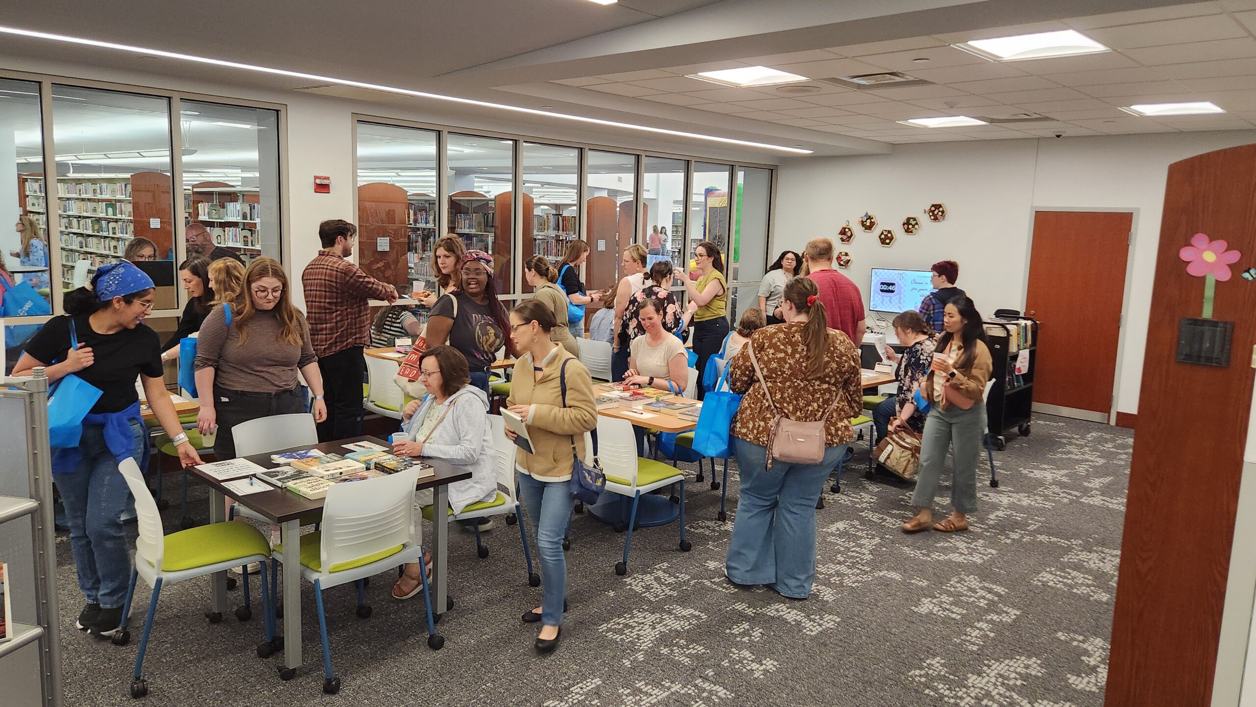 Group of people playing book speed dating