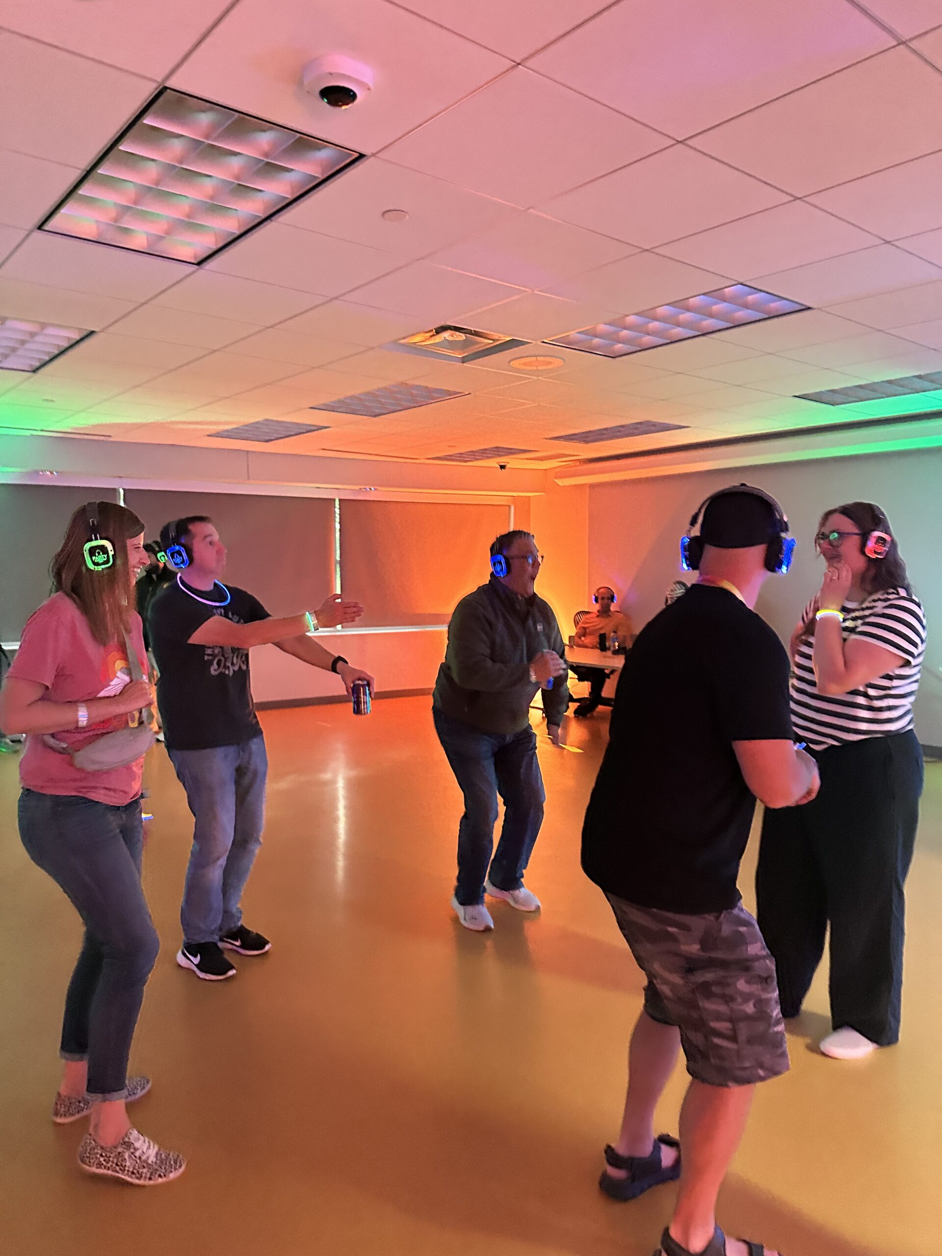 Group of people doing silent disco
