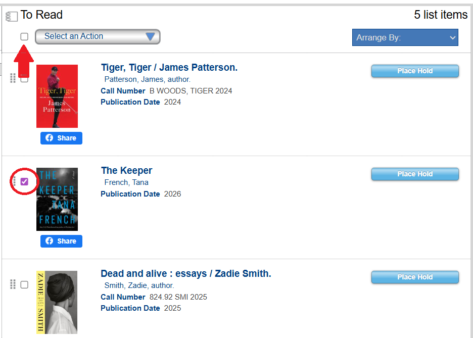 Choose titles in My Lists