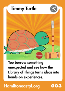 Trading card featuring turtle