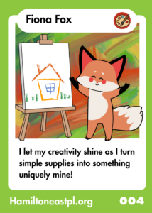 Trading card featuring fox