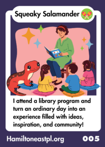 Trading card featuring salamander