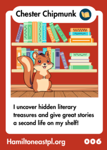 Trading card featuring chipmunk