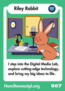Trading card featuring rabbit