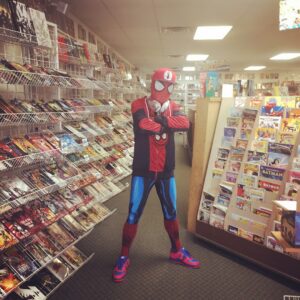 person dressed as spiderman