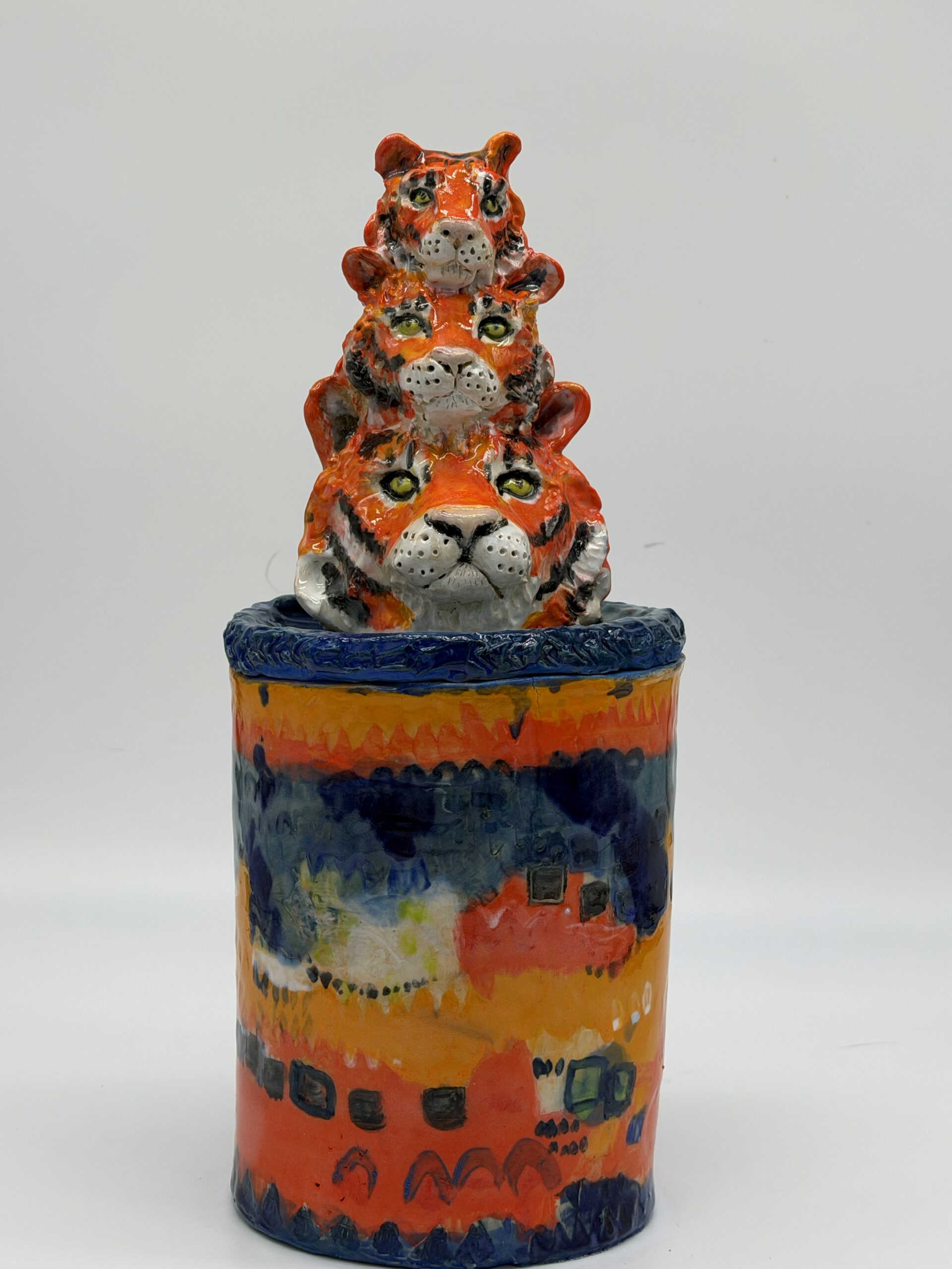 Cat heads sculpture