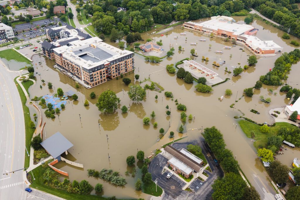 photo of flooded city area